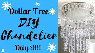 DIY DOLLAR TREE GLAM CHANDELIER HOME DECOR || ONLY $8!!