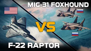 Stealth Vs Hypersonic | F-22 Raptor Vs 2x Mig-31 Foxhound | Digital Combat Simulator | DCS |