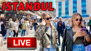 Live Stream Istanbul Walking Tour In istiklal Avenue Street Food Tourist Guide Istanbul 2024