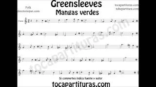 Greensleeves Sheet Music for Flute Violin Sax Trumpet Cello Viola Bassoon Trombone Tube Horn