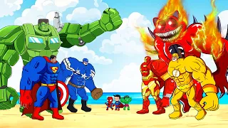 Rescue Hulk Family: Team Spidermanm, Hulk,... VS Ironman, The Flash | SUPERHEROES MOVIE