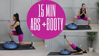 15 MIN Booty + Abs // BOSU BALL | Angelique Clark