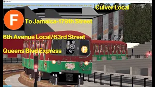 OpenBVE (F) Coney Island To Jamaica-179th Street With The R46 Christmas Wrap