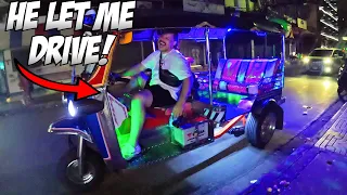 Look At Me. I'm The Tuk Tuk Driver Now! | Solo Travelling In Bangkok, Thailand. Street Food & Drinks