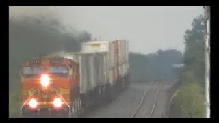 BNSF 4462 W w/ "Highballin' Casper" at W. Chana, Ill, Sep.1.13