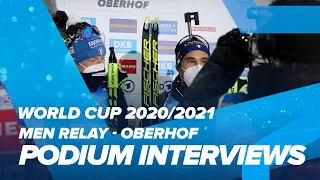 Oberhof World Cup 6 Men Relay Podium Interviews