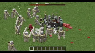 100 iron golems vs raid!