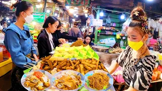 Most Popular Street Food - Cambodia Yellow Pancake, Spring Roll, Fried Noodle, Grilled Beef & More