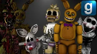 Gmod FNAF | Running From Spooky Animatronics In A Colored Maze