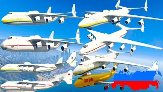 GTA V: Antonov AN-225 Mriya Airplanes Best Extreme Longer Crash and Fail Compilation (60FPS)