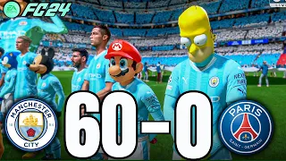 FIFA 23 | SIMPSON, MARIO, RONALDO, MESSI , ALLSTARS | MANCHESTER CITY 60 - 0 PSG