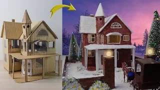 DIY I How To Make a Miniature House Using Cardboard I Winter Christmas House