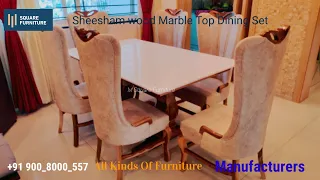 Marble Top dining set | sheesham Wood | Manufacturers | M Square Furniture