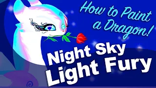 How To Train Your Dragon / Painting Night Sky Light Fury / Procreate App