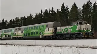 Finnish Trains in Northern Finland March 2024