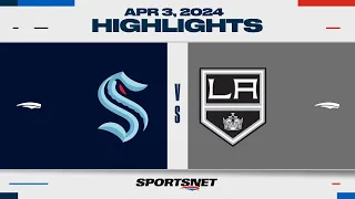 NHL Highlights | Kraken vs. Kings - April 3, 2024