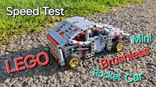 Mini LEGO Brushless Rocket Car - Speed Test !