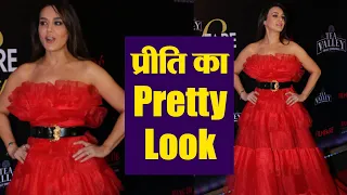 Preity Zinta looks in frilly red strapless gown at Filmfare Glamour and Style Awards | Boldsky