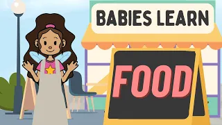 Babies Learn Spanish: 🍟FOOD 🌭 Interactive Spanish Learning for Kids🍕