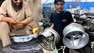 Restoration Old Alloy Rim Of Car- Amazing Technique Of Repairing Broken Alloy Rim||