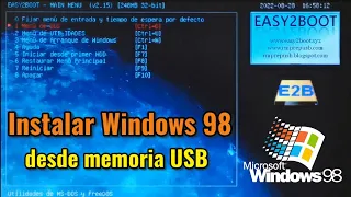 Instalación de Windows 98 desde una unidad USB en un PC retro mediante Easy2Boot, paso a paso