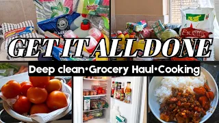 FRIDGE DEEP CLEAN & ORGANISING || GROCERY HAUL || COOKING & MORE!