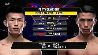 Tang Kai vs. Yoon Chang Min | ONE Championship Full Fight
