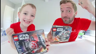 FATHER Vs SON ULTIMATE LEGO RACE! /Millenium Falcon VS Tie Fighter!