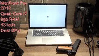 MacBook Pro 2012 i7 Quad Core 2.3ghz Dual GPU 8GB RAM 15 inch Review Tests with SSD Upgrade!