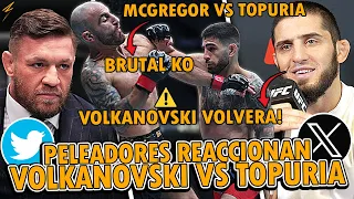 UFC 298: PELEADORES REACCIONAN al BRUTAL KO de ILIA TOPURIA vs ALEXANDER VOLKANOVSKI UFC 298 RESUMEN