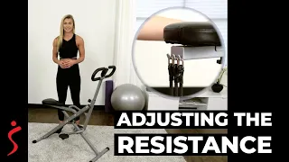 Adjusting the Resistance on the No.077 Row-N-Ride Squat Assist machine