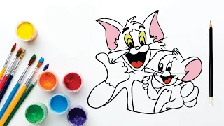 How to draw Tom and Jerry - Cartoon Characters- Easy Art for kids