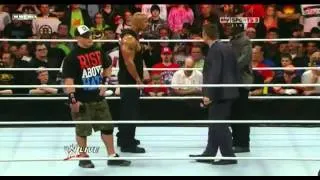 WWE Raw 14/11/11-the rock and john cena confronts the miz and r-truth