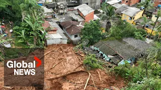 Dozens dead as heavy rains in Brazil cause flooding and landslides