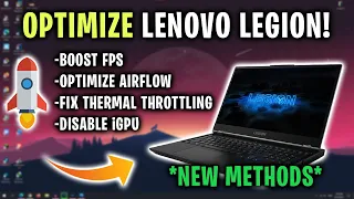 *NEW METHODS* Optimize Lenovo Legion Laptop for Gaming! [Boost FPS, Optimize Airflow]