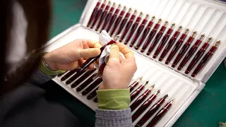 The process of making a fountain pen. A Japanese fountain pen factory.