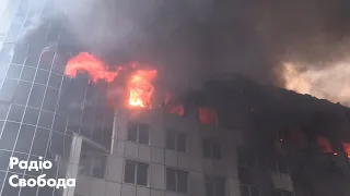 Масштабна пожежа під Києвом. Причина - обстріл