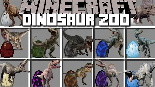 Minecraft TAME AND BREED DINOSAUR ZOO MOD / SPAWN DINOSAURS IN STRUCTURES !! Minecraft Mods