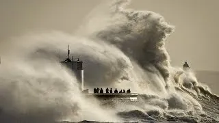 Spectacular Footage: Mega Storm 'Hercules' 50ft Waves Batter Coast Porthleven, Cornwall