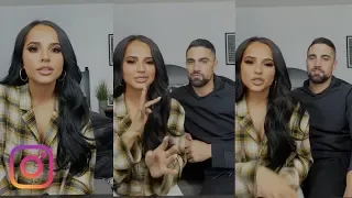 Becky G y Sebastian Lletget respondiendo preguntas (IG Live)