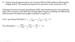 Balanced Budget Multiplier Problem