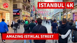 Istiklal Street walking Tour |Taksim Square| The Beating heart Of Istanbul April 2023 |4k UHD 60fps