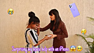 SURPRISING MY HOUSE HELP WITH AN IPHONE 😱🥺|*EMOTIONAL*| RIVA ARORA