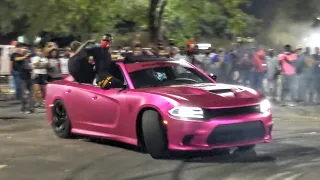 HELLCATS DESTROY THE LOT! Tracktion Car Meet Chaos..