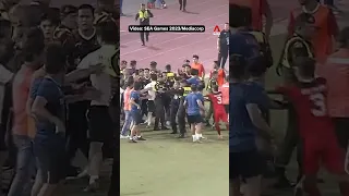 A fight broke out in the #SEAGames2023 football final, where Indonesia beat Thailand 5-2