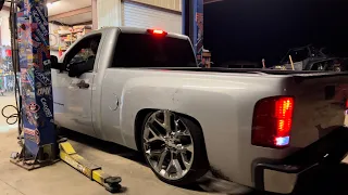 Installing an NFamus Step notch on a 2007-18 Silverado lowered 12 inches in rear.