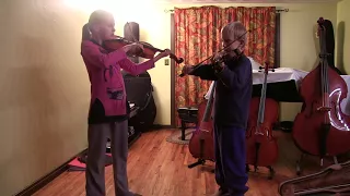 Bohemian Folk Song, for two violas, first improvisation, Vytas and Ieva Stalyga (age 7 and 9)