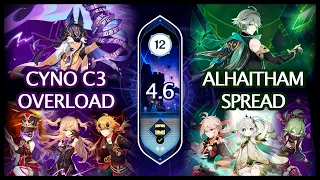 4.6 Spiral Abyss | C3 Cyno Overload & C1 Alhaitham Spread | Genshin Impact