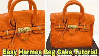 How to Make Fondant Bag Cake for Beginners / HERMES Bag Cake