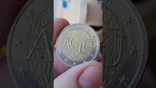2 euro coin.AČIŪ